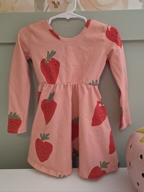 Rags to raches 3/4 strawberry twirl spring dress 3t 4t